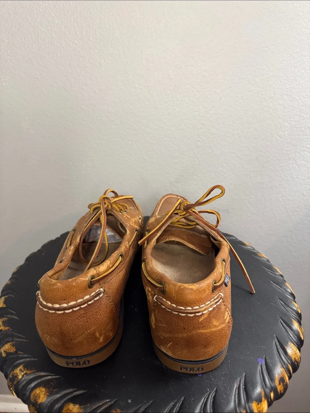 Polo Ralph Lauren Men's Bienne tumbled leather boat shoes, size 11D